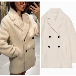 ZARA double breasted boucle coat